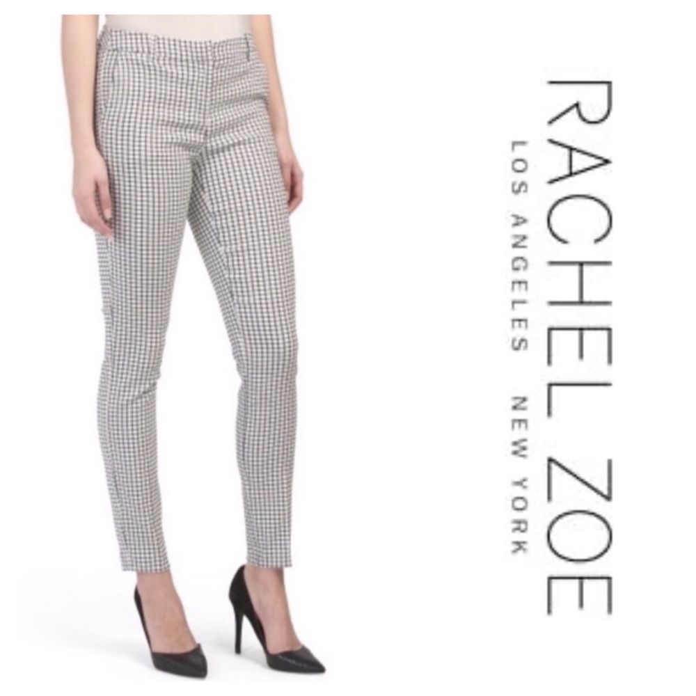 Rachel Zoe Checkered Mid Rise Black & White Pants